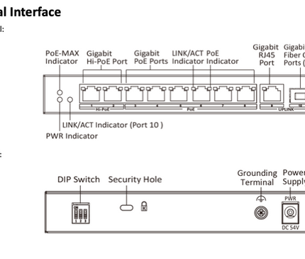 Hikvision DS-3E0510HP-E, Gigabit (High) PoE Switch, 8-Port, 1x Uplink