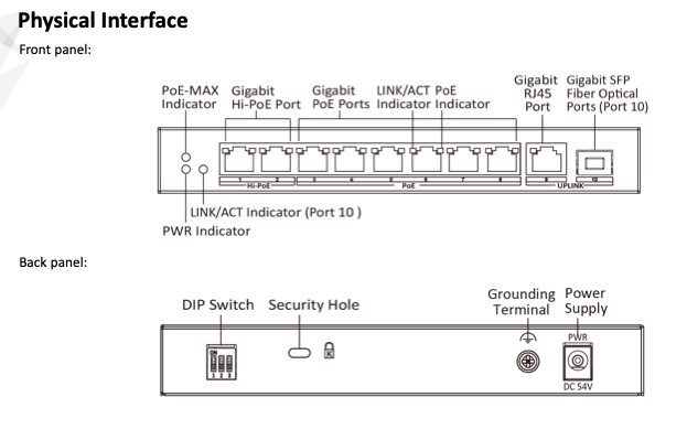 Hikvision Hikvision DS-3E0510HP-E, Gigabit (High) PoE switch, 8 poorts, 1x Uplink