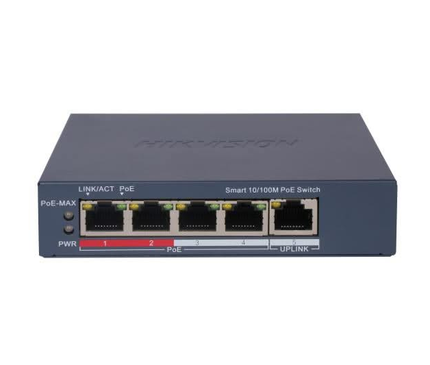 Hikvision Hikvision DS-3E1105P-EI, commutateur intelligent à 5 ports avec 4x PoE, 100 Mb