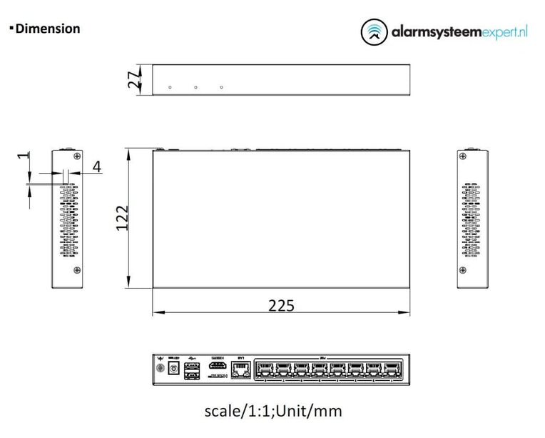 Hikvision Hikvision DS-E08NI-Q1/8P, Comprend 2TB SSD, Convient pour 8 caméras IP 8x PoE