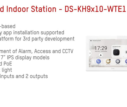 Hikvision Hikvision DS-KH9310-WTE1 (B) Android Indoor Station PoE 7" Inch