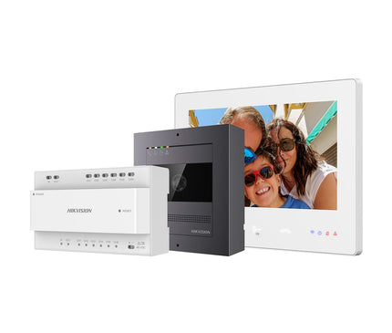 Hikvision Hikvision DS-KIS704EY Video-Gegensprechanlage 2-Draht Full HD Aluminium 2-Draht Set