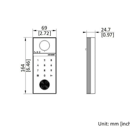 Hikvision Hikvision DS-KV6124-WBE1, Video doorbell 4MP, WiFi/PoE, Micro SD slot, 150gr (numeric keypad)