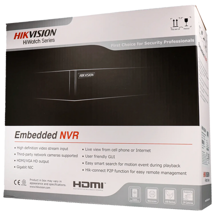 Hikvision Hikvision HWN-4104MH-4P, 4 Kanaals 8Mp/4K NVR, 4x PoE