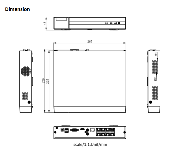 Hikvision HWN-4108MH-8P, 8 Kanal 8Mp/4K NVR, 8x PoE