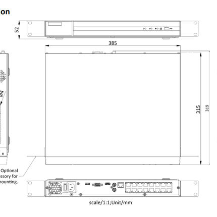 Hikvision Hikvision HWN-4216MH-16P, 16 Kanaals 8Mp/4K NVR, 16x PoE