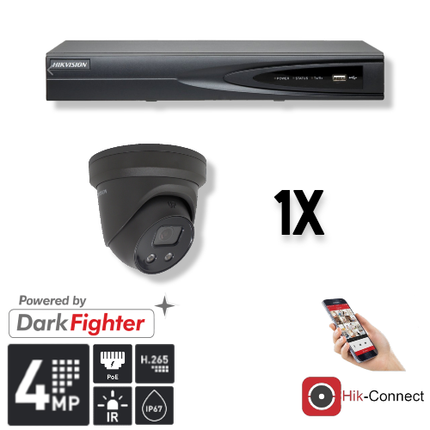Hikvision Hikvision Set 1x Turret 4MP + Rekorder & Verkabelung