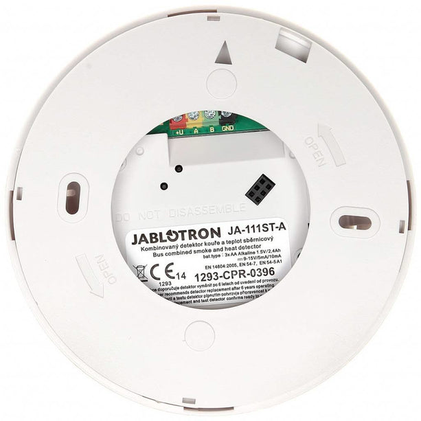 Jablotron JA-111ST-A BUS gecombineerde rook- en hitte detector met brand en inbraaksirene
