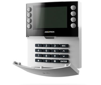 Jablotron Jablotron JA-115E-WH, Panneau de contrôle filaire avec clavier, écran LCD et lecteur RFID