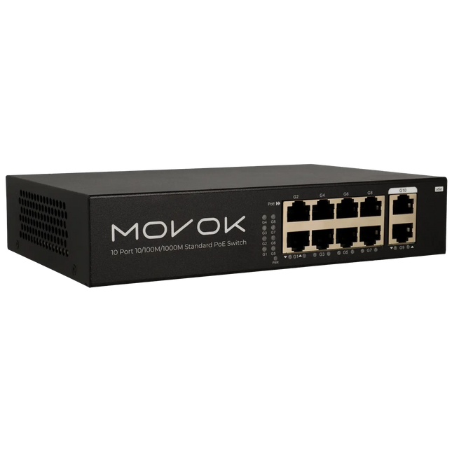 Movok Movok 10 Poorts PoE Switch, Gigabit, 100m PoE