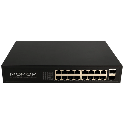 Movok Movok 18 Poorts PoE Gigabit Switch, 16x PoE, 2x Uplink