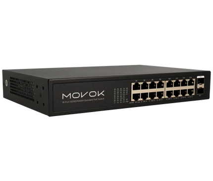 Movok Movok 18-Port PoE Gigabit Switch, 16x PoE, 2x Uplink