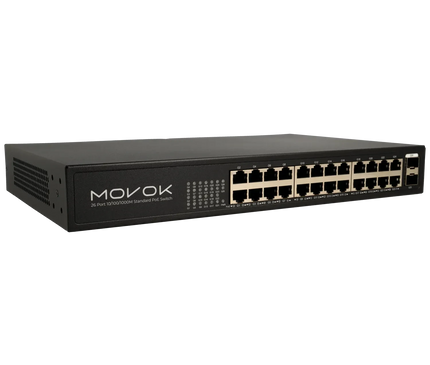 Movok Movok 26-Port PoE Gigabit Switch, 24x PoE, 2x Uplink