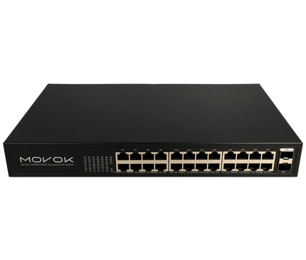 Movok Movok 26-Port PoE Gigabit Switch, 24x PoE, 2x Uplink