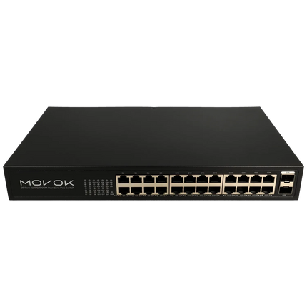 Movok Movok 26 Poorts PoE Gigabit Switch, 24x PoE, 2x Uplink