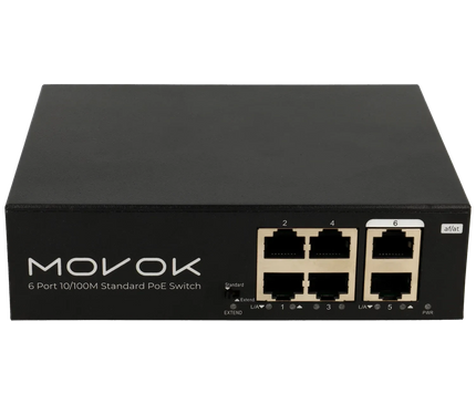 Movok Movok 6 Poorts PoE Switch, 100Mb, 250m PoE
