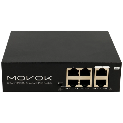 Movok Movok Commutateur PoE 6 ports, 100Mb, 250m PoE