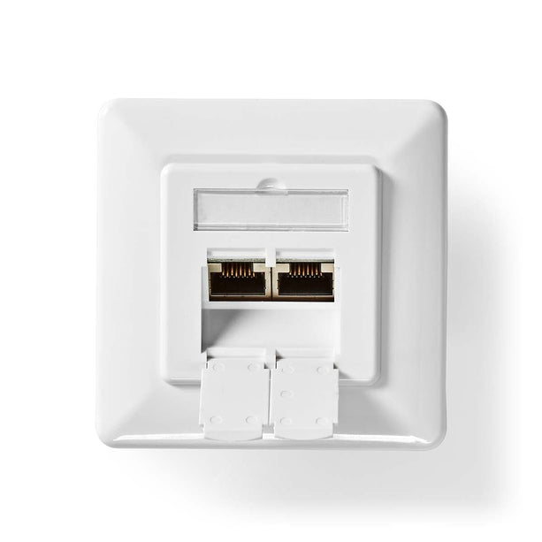 Nedis Nedis Netwerk Wanddoos inbouw,  2 poorten CAT6 Wit