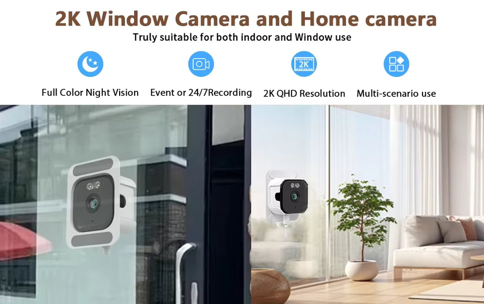 Nedis Nedis Window Camera Dual WiFi, Micro SD, Starlight, 4Mp resolution