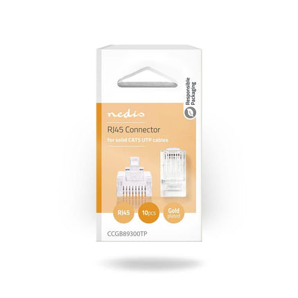 Nedis Nedis RJ45 Stecker CAT5e , vergoldet 10 Stück, Massivleiter