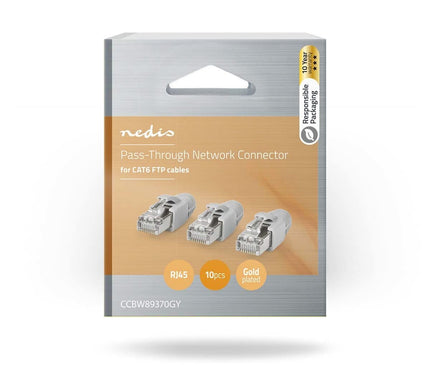 Nedis Nedis RJ45 Connector CAT6 FTP Pass Through Solid 10 stuks