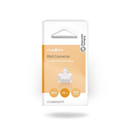 Nedis Nedis RJ45 Connector CAT6, Gold-plated 10 Pieces, Solid Conductor
