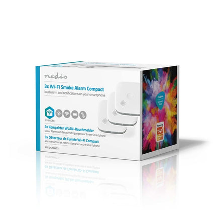 Nedis Nedis SmartLife Rookmelder set van 3 stuks incl. vervangbare batterijen