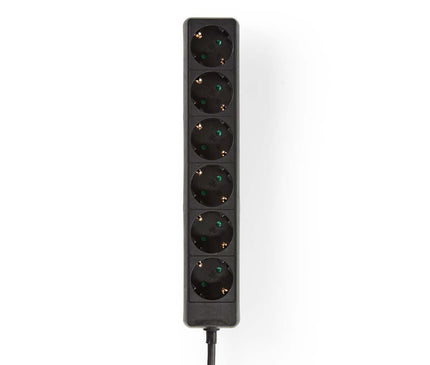 Nedis Nedis Stekkerdoos met randaarde, 16 A, 6-wegs, 3m