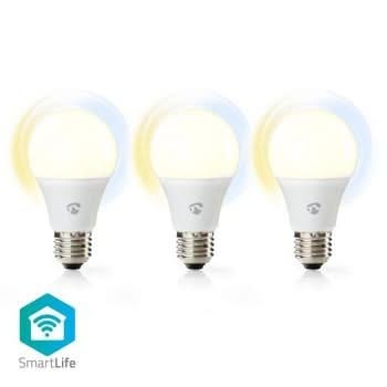 Nedis Nedis Ampoules LED Wi-Fi intelligentes | Blanc chaud à froid | E27 | Lot de 3