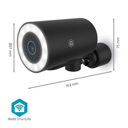 Nedis Nedis Wi-Fi Smartlife 8Mp 4K IP-camera voor buiten met spotlight, vaste voeding