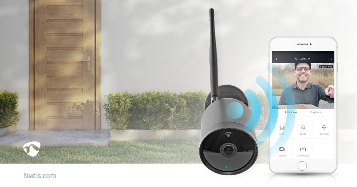 Nedis SmartLife Camera Wi-Fi Full HD MicroSD slot Met bewegingssensor