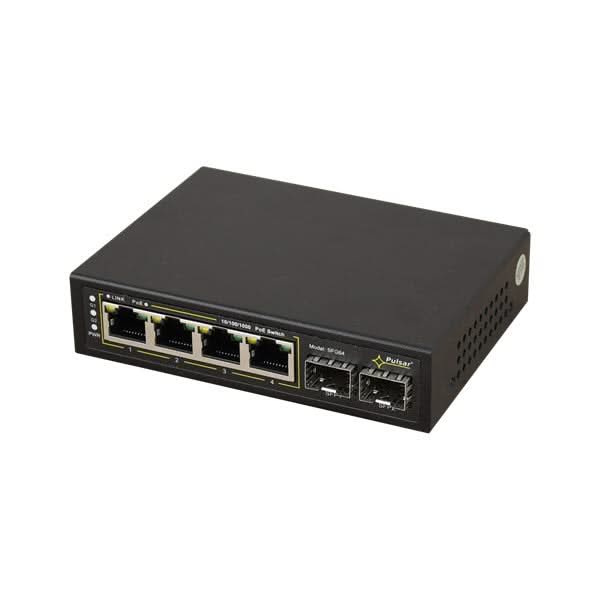 Pulsar SPG64WP 4xPoE+ 2x SFP Gigabit uplink switch 60W t.b.v. Pulsar cabinet