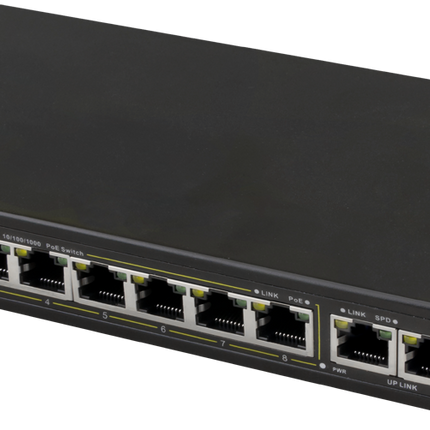 Pulsar SG108WP 8xPoE+ 2x uplink Gigabit switch 120W t.b.v Pulsar kast