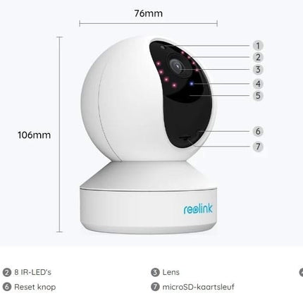 Reolink E330, 4 MP Dual-Band WiFi Pan&Tilt camera voor binnen