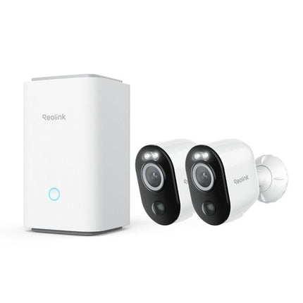 Reolink Home Hub1 met 2x Reolink B350 8MP camera's en 2x zonnepaneel, 1x 128GB Sd-kaart