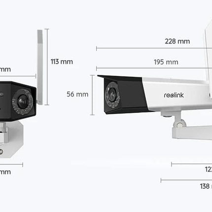 Reolink Reolink B750-W 4K/8Mp kabellose Dual-Objektiv-Akku-Kamera 180gr Betrachtungswinkel, intelligente Erkennung