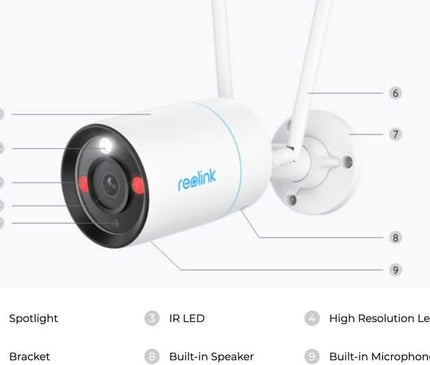 Reolink Reolink W330, 8MP Bullet camera Dual-Band WiFi6 avec vision nocturne couleur