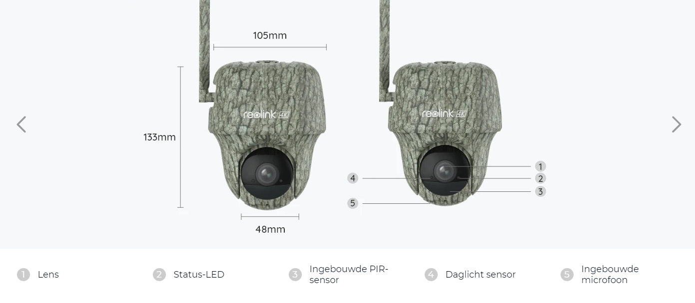 Reolink Wildlife 4K camera G450 + Zonnepaneel 4G LTE