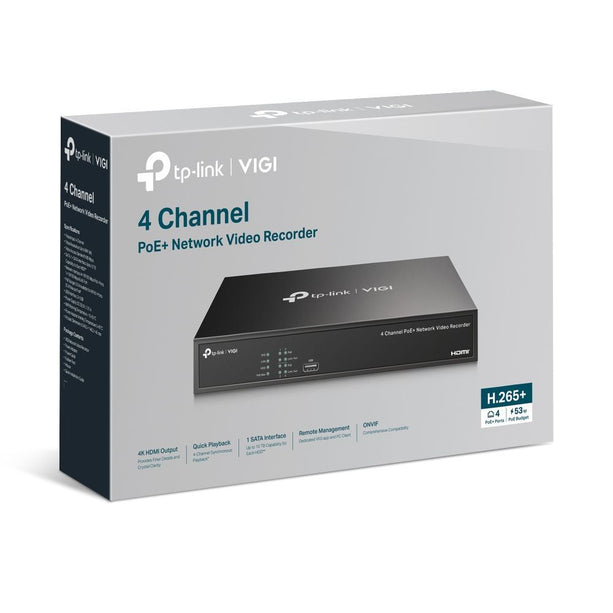 TP-Link VIGI NVR1004H-4P - 4-Kanal PoE NVR