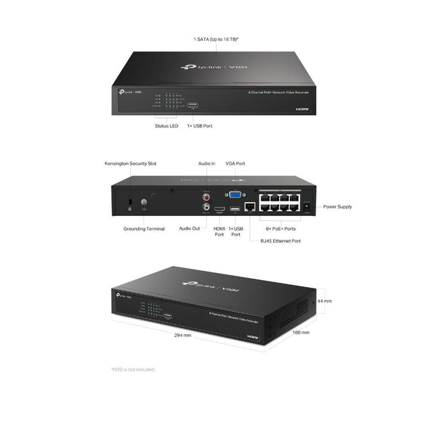 TP-Link VIGI NVR1008H-8P - 8-Kanal PoE NVR