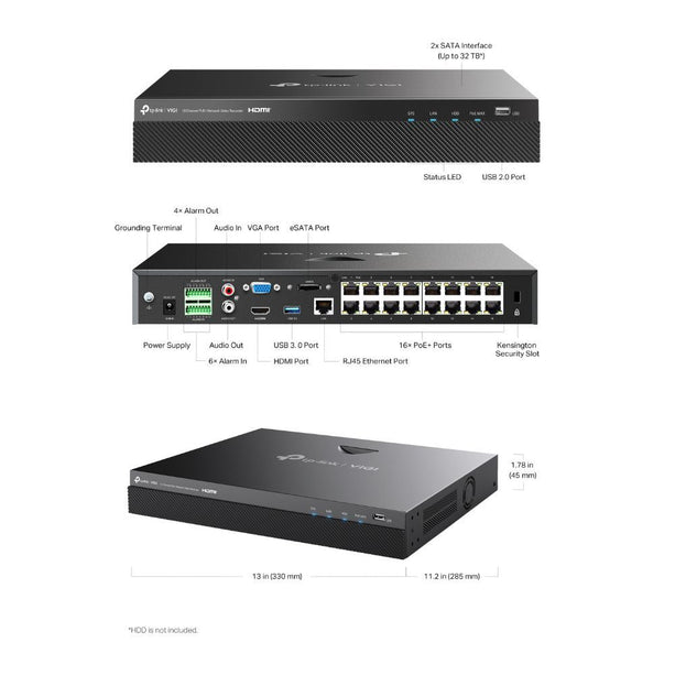 TP-Link VIGI NVR2016H-16P - 16-Kanal PoE+ NVR